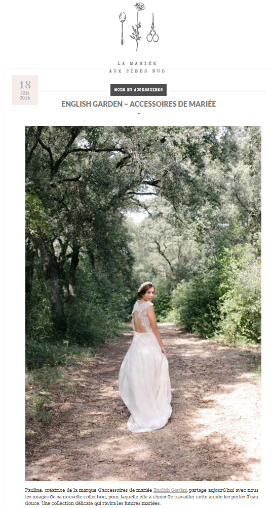 Article La mariée aux pieds nus